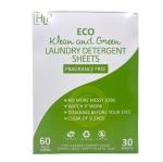 HLP Laundry Detergent Sheets - 30 Detergent Sheets - 60 Loads - Fragrance Free - No Plastic Jug -Concentrated NO Liquid Laundry Soap - Eco Friendly Sheets (1 Pack)