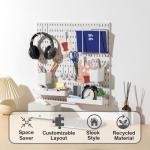 Keepo Pegboard Combination Kit, Pegboards and Accessories Modular Hanging for Wall Organizer, Crafts Organization, Ornaments Display, Nursery Storage, Peg Board (White, 22″×22″)