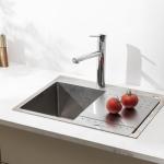 Ximasim Over the Sink Cutting Board, Stainless Steel Over Sink Cutting Board, RV Sink Cover for Counter Space, Expandable Dish Drain Board, Kitchen Gadgets, 15.75" x 12.8"