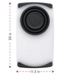 Dexas Over the Sink Poly Cutting Board with Collapsible Colander Strainer, 11.5 x 20", Natural/Gray