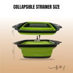 Expandable Bamboo Cutting Board With Containers - Over The Sink Cutting Board For Kitchen - Meal Prep deck For Food Large (Green)