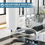 LIVOD Over The Sink Dish Drying Rack, 3-Tier Drying Drainer Rack Over Sink Stainless Steel Adjustable (29.1''~37.4''), Sink Drying Rack with Pots and Pans Rack (Silver)