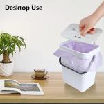 VIGIND Hanging Small Trash Can with Lid Under Sink for Kitchen, 5 L/ 1.3 Gallons Plastic Waste Basket,Food Waste Bin,Kitchen Compost Bin for Counter Top,Bathroom/Office (White)