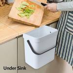 VIGIND Hanging Small Trash Can with Lid Under Sink for Kitchen, 5 L/ 1.3 Gallons Plastic Waste Basket,Food Waste Bin,Kitchen Compost Bin for Counter Top,Bathroom/Office (White)