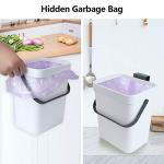VIGIND Hanging Small Trash Can with Lid Under Sink for Kitchen, 5 L/ 1.3 Gallons Plastic Waste Basket,Food Waste Bin,Kitchen Compost Bin for Counter Top,Bathroom/Office (White)