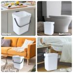 VIGIND Hanging Small Trash Can with Lid Under Sink for Kitchen, 5 L/ 1.3 Gallons Plastic Waste Basket,Food Waste Bin,Kitchen Compost Bin for Counter Top,Bathroom/Office (White)