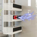 LIFEFAN Magnetic Basket Organizer Holder for Fridge Magnetic Storage Bin Box Containers for Refrigerator Whiteboard Classroom (Large, Black)