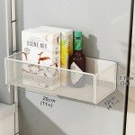 LIFEFAN Magnetic Basket Organizer Holder for Fridge Magnetic Storage Bin Box Containers for Refrigerator Whiteboard Classroom (Large, Black)