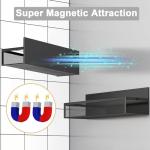 Aufworld Magnetic Spice Rack for Refrigerator, 2 Pack Magnetic Shelf, Fridge Magnet Organizer with Moveable 4 Hooks, Magnetic Fridge Shelf for Kitchen Organization and Storage (2 Pack)