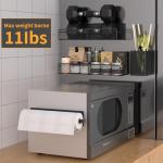 DTUQYX Magnetic Spice Rack for Refrigerator, 6 Pack Metal Magnetic Shelf Black