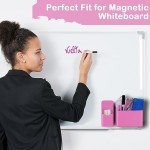 KITANIS Magnetic Pen Holder,2 Pack Magnetic Dry Erase Marker Holder with Generous Compartments,Strong Magnet Storage Marker Pen Pencil Organizer for Refrigerator,Whiteboard,Locker Accessories