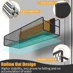 DTUQYX Magnetic Spice Rack for Refrigerator, 6 Pack Metal Magnetic Shelf Black