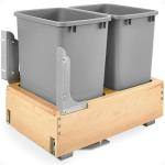 Double 35 Quart Under Cabinet Pullout Trash Cans
