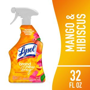 Lysol All Purpose Cleaner Spray, Multi-Purpose Disinfecting Spray, Kitchen & Bathroom Cleaner, Mango & Hibiscus Scent, 32 Fl Oz