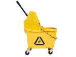 Amazon Basics Rectangular Mop Bucket and Down Press Wringer Combo, 35-Quart, Yellow (Previously AmazonCommercial brand)