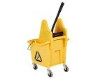 Amazon Basics Rectangular Mop Bucket and Down Press Wringer Combo, 35-Quart, Yellow (Previously AmazonCommercial brand)