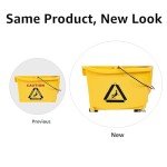 Amazon Basics Rectangular Mop Bucket and Down Press Wringer Combo, 35-Quart, Yellow (Previously AmazonCommercial brand)