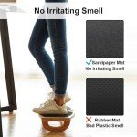 StrongTek Ergonomic Wood Foot Rest for Enhanced Circulation & Comfort, 350lbs Capacity, Rocker Balance Board for Standing Desks, Non-Slip, No Assembly, 18" Wide - Ideal for Office/HOM