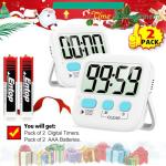 Antonki 2 Pack Digital Timer for Kids, Magnetic Countdown Kitchen Timers for Cooking, Egg, Classroom, Teacher, Exercise, Study, Oven - Battery Included