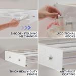 Foldable Wall Mounted Drying Rack 28 inch - Easy to Install Hanging Rack for Laundry Room - Space Saving Design with 55-lb Capacity - Perfect Drying Racks for Clothes Towels & More