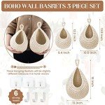 Boho Hanging Fruit Baskets - 3 Pack Set