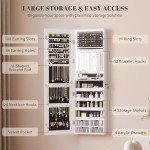 LED Jewelry Mirror Cabinet with Storage Organizer