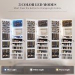 LED Jewelry Mirror Cabinet with Storage Organizer