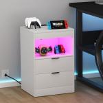 Modern Nightstand with Gun Drawer and Charging Station