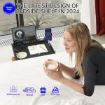 Bamboo Bedside Shelf with Phone Holder