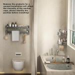 Gray Corner Shower Caddy with Suction Cups