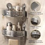 Gray Corner Shower Caddy with Suction Cups