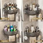 Gray Corner Shower Caddy with Suction Cups