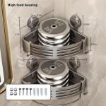 Gray Corner Shower Caddy with Suction Cups