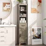 Seeday Tall Bathroom Storage Cabinet with Drawer