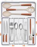 Adjustable Kitchen Utensil Organizer - Expandable Drawer Tray
