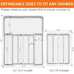 Adjustable Kitchen Utensil Organizer - Expandable Drawer Tray