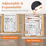 Adjustable Kitchen Utensil Organizer - Expandable Drawer Tray