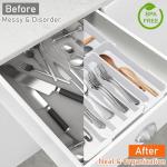 Adjustable Kitchen Utensil Organizer - Expandable Drawer Tray