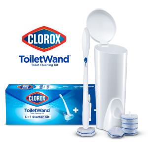 Clorox Toilet Wand Toilet Cleaning Kit, ToiletWand, Caddy and 6 Refills (Pack May Vary)