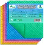 JGS STOCKIST Premium Quality Swedish Sponge Dishcloths 10 Pack for Home & Kitchen, Household Eco-Friendly Cleaning Absorbent Dish Cloth, Reusable Cotton & Cellulose Dishcloth, Washable Dish Towels