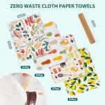 Gecocious Reusable Paper Towels 24 Pack Washable Kitchen Cotton Paperless Paper Towel Roll Eco Friendly Super Soft, Absorbent Cloth Napkins
