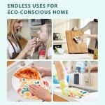 Gecocious Reusable Paper Towels 24 Pack Washable Kitchen Cotton Paperless Paper Towel Roll Eco Friendly Super Soft, Absorbent Cloth Napkins