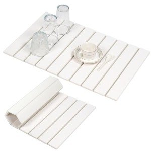 Oxydrily Stone Drying Mat for Kitchen Counter, Large Stone Dish Drying Mat Foldable, Absorbent Diatomaceous Earth Bath Mat Quick Dry for Kitchen Dishes Bottles Cups Bathroom Any Countertop 23" x 15.3"