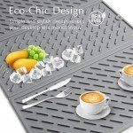 Silicone Dish Drying Mat, Collapsible Trifold Large Silicone Drying Mat, Silicone Mats for Kitchen Counter, Dish Drying Mat for Multiple Usage, Easy Clean, Heat-Resistant, BPA Free(24×16in)
