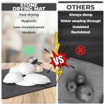 Natural Stone Dish Drying Mat - Foldable (17.7x 13.7 inches), Quick-Drying, Non-Odor, Water Resistant