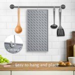 Silicone Dish Drying Mat, Collapsible Trifold Large Silicone Drying Mat, Silicone Mats for Kitchen Counter, Dish Drying Mat for Multiple Usage, Easy Clean, Heat-Resistant, BPA Free(24×16in)