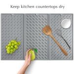 Silicone Dish Drying Mat, Collapsible Trifold Large Silicone Drying Mat, Silicone Mats for Kitchen Counter, Dish Drying Mat for Multiple Usage, Easy Clean, Heat-Resistant, BPA Free(24×16in)