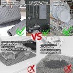 Silicone Dish Drying Mat for Kitchen Counter, Collapsible Trifold Large Dish Drainer Mat, Drying Mat with Hook, 24x16In Non-Slip Silicone Sink Mat, Easy to Clean