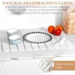 Large Stone Dish Drying Mats for Kitchen Counter, 24" x 16", Quick Dry Collapsible Dish Drying Mat with Anti-Slip Pad, Absorbent Diatomaceous Earth Mats for Dishes Bottles Cups, Match Any Countertop