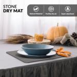 Natural Stone Dish Drying Mat - Foldable (17.7x 13.7 inches), Quick-Drying, Non-Odor, Water Resistant